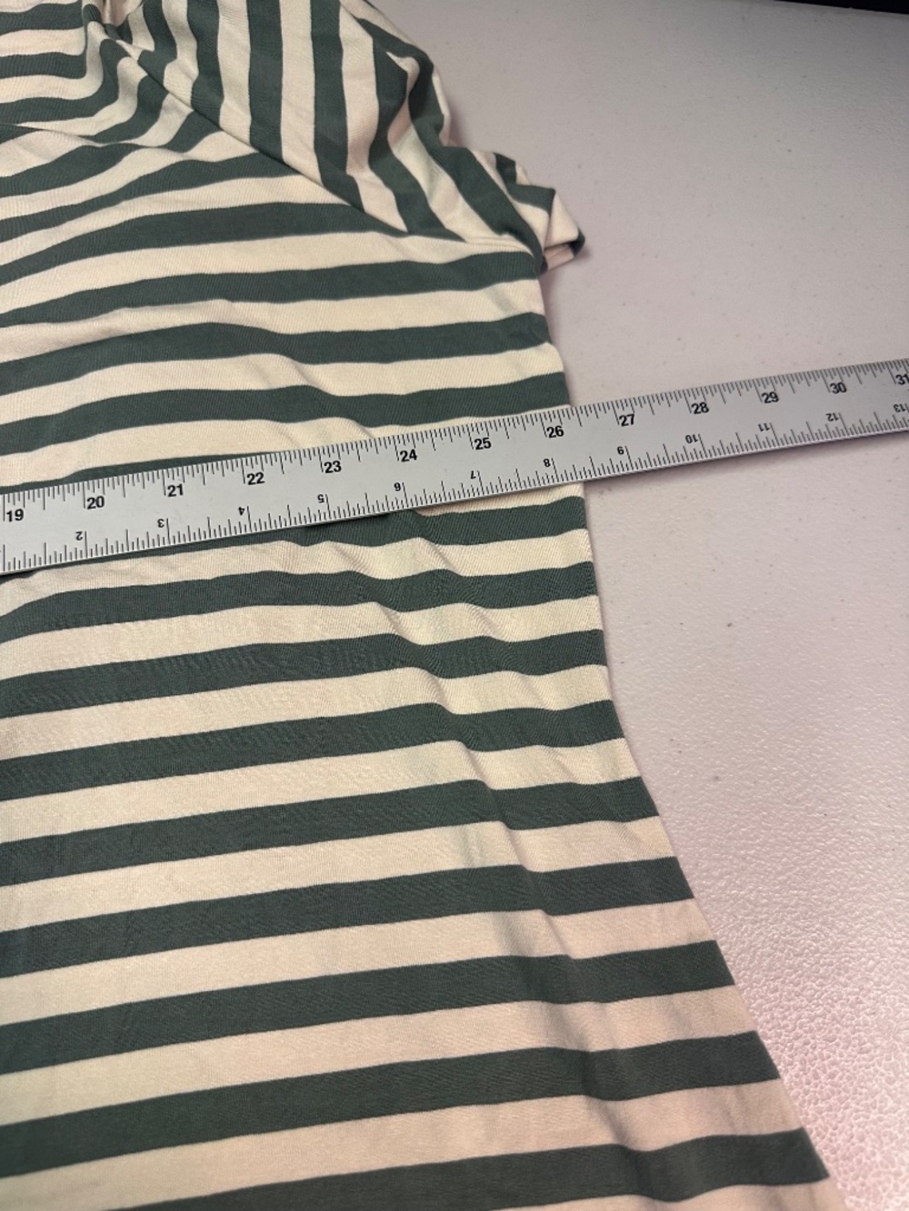Ava & Viv Striped Turtleneck Long Sleeve Top - Sage & Cream. Sz 3X. - Picture 6 of 7
